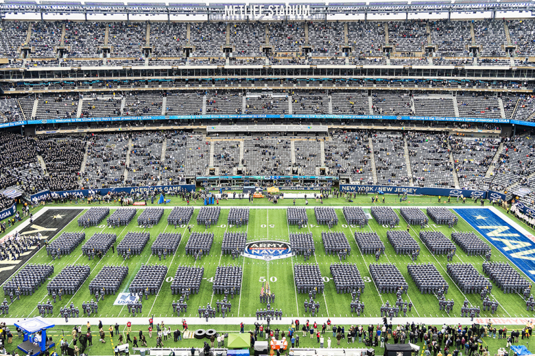 The U.S. Military Academy Corps of Cadets march onto the field at MetLife Stadum prior to the 122nd annual Army-Navy Game Saturday in East Rtherford, N.J.  	             Photo by Class of 2023 Cadet Hannah Lamb	