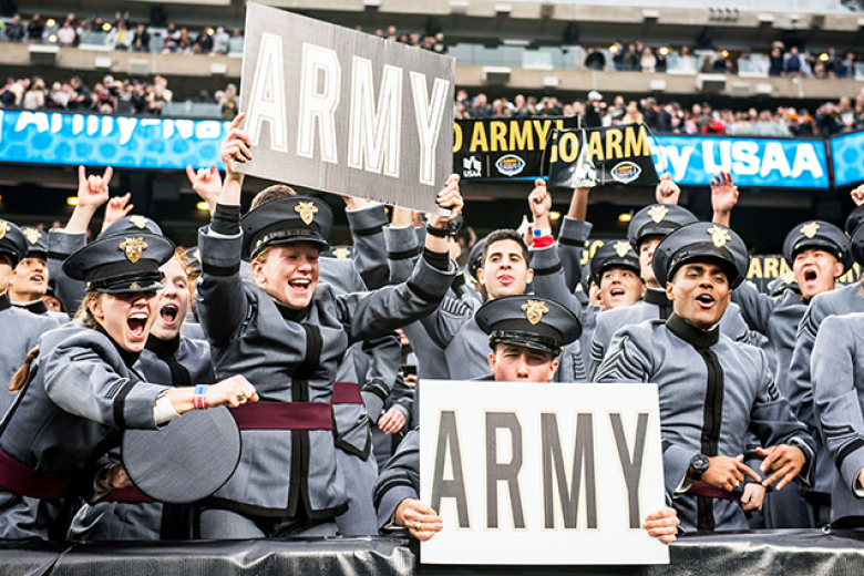 The Corps of Cadets showed their spirit after Army opened the scoring at the 122nd annual Army-Navy Game.