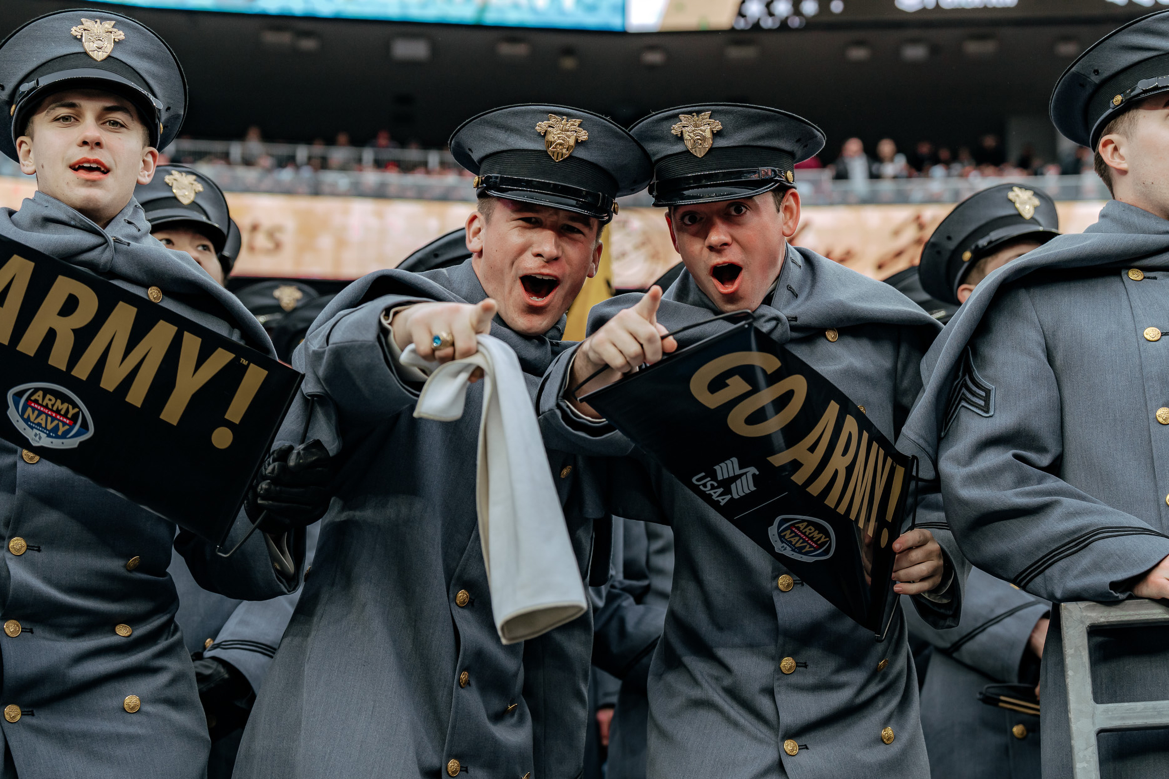 The Army-Navy Game is more than just a football game, it is about the experience. The 124th annual game offered much rivalry competition, spirit and pageantry on Dec. 8-9 with the Patriot Games, Army-Navy Football Classic Gala, ESPN College Game Day and various other activities at Gillette Stadium, including the jump of the Army Golden Knights and Navy Leapfrogs and the flyover of the Navy jets and Army rotary aircraft. 