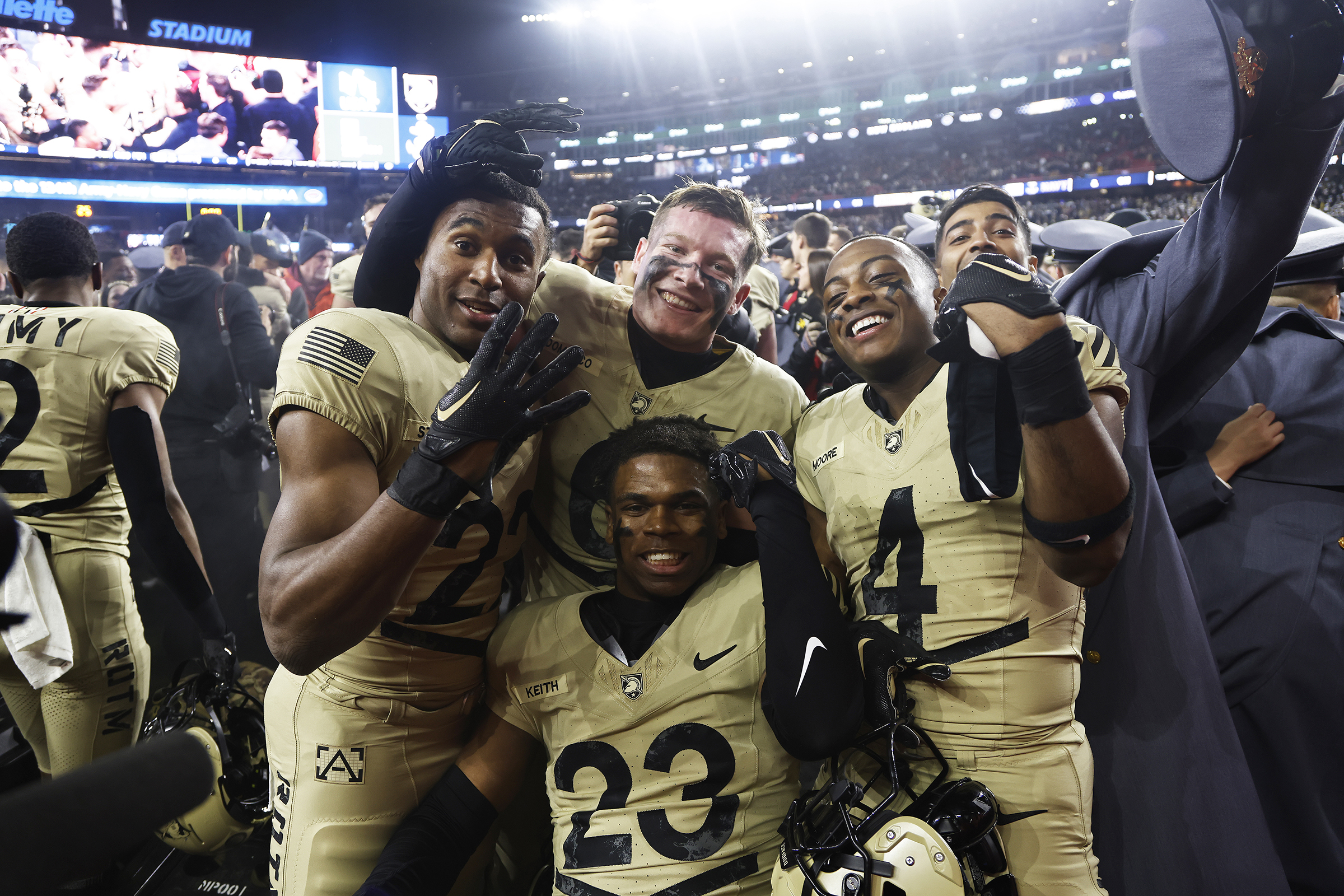 The Army West Point Black Knights (6-6) defeated the Navy Midshipmen (5-7), 17-11, Dec. 9 in the 124th edition of the Army-Navy Game presented by USAA. The win marks two consecutive wins for Army over Navy and also marks Army's fourth Commander-in-Chief's Trophy outright win in the last seven years.  For the first time in the 124-year history of the Army-Navy Game, the Army West Point and Navy squared off in Foxborough, Mass., in Gillette Stadium, home of the New England Patriots. 