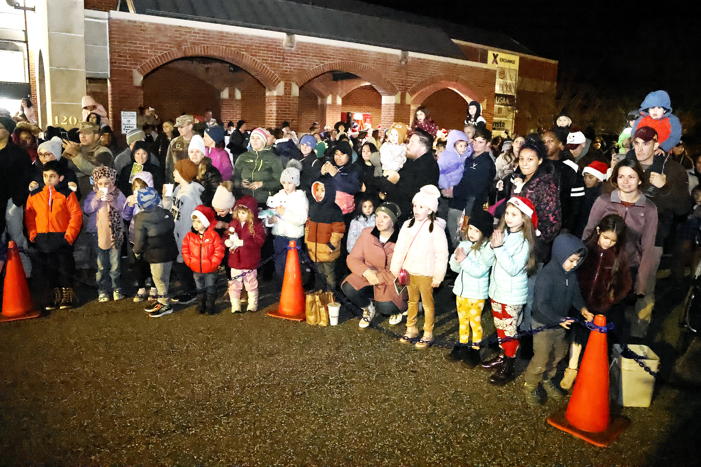 The Directorate of Family and Morale, Welfare and Recreation (FMWR) hosted its annual holiday tree lighting ceremony for the West Point community on Dec. 4 at the Post Exchange.   (Photo by Eric S. Bartelt/PV)