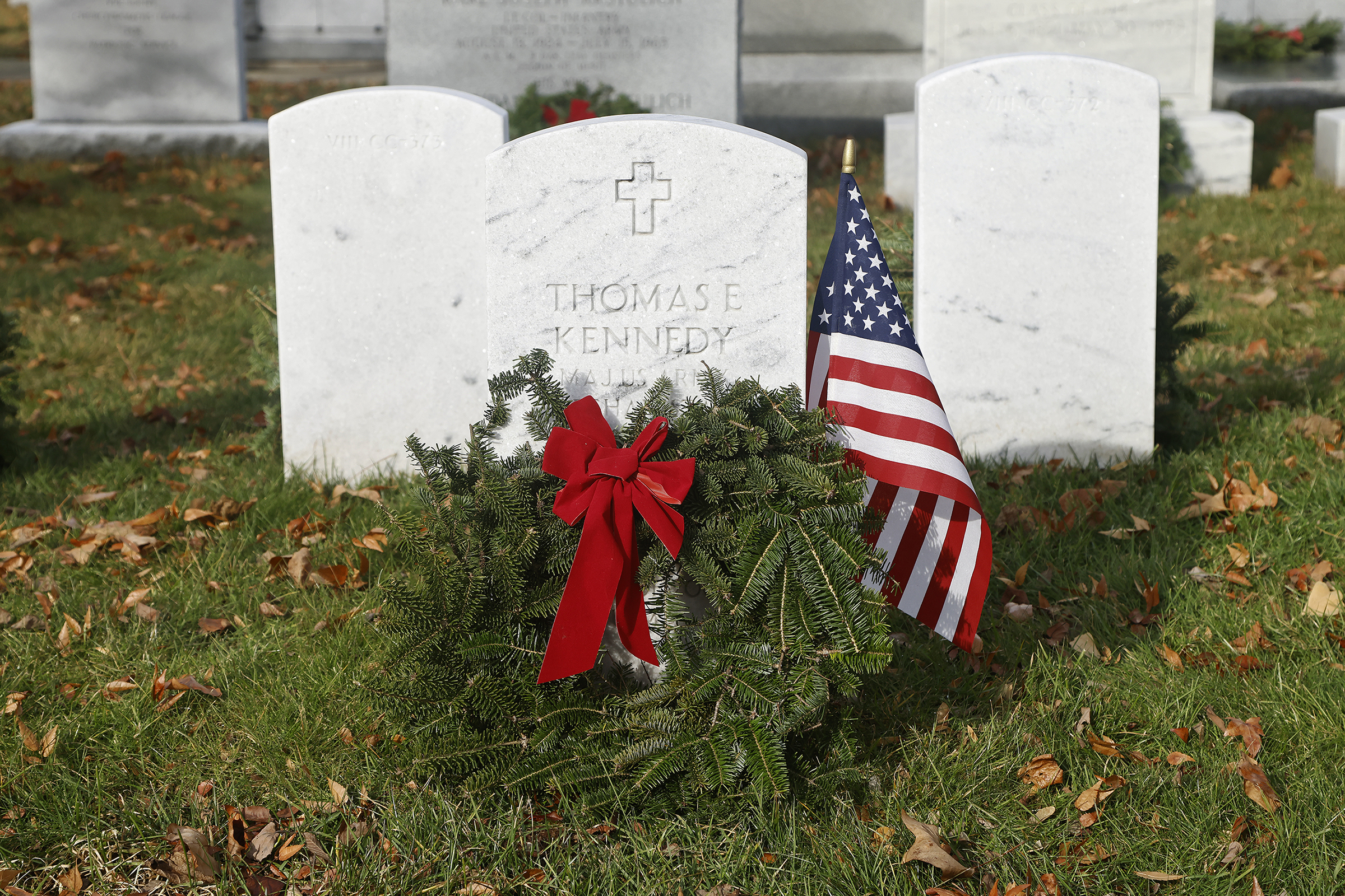 In a display of generosity, numerous donors and volunteers came together to place 7,200 wreaths at each headstone and columbarium section during the 14th annual Wreaths Across America on Dec. 2 at the West Point Cemetery.  This heartfelt gesture serves as a tribute to the thousands of West Point graduates, family members and others who are laid to rest in this hallowed ground, allowing their memory to be honored and cherished.   (Photo by Eric S. Bartelt/PV)