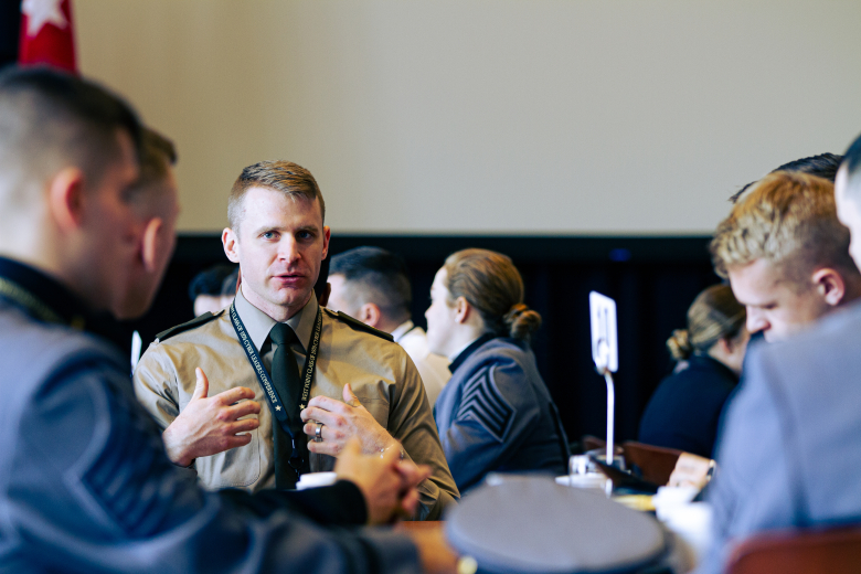 Chief Warrant Officer 3 Justin Helphenstine, the Cyber National Mission Forces tactical director, and other subject matter experts lent their knowledge to cadets and other service academy students during the Cyber Leadership Conference between Jan. 30-Feb. 1 at Eisenhower Hall. Sponsored by the USMA Class of 1970, the CLC offers cyber officers a productive annual leadership development experience. Additionally, the event brought together cadets and students from other service academies interested in the