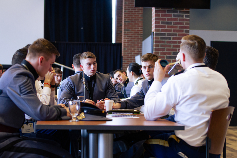 Chief Warrant Officer 3 Justin Helphenstine, the Cyber National Mission Forces tactical director, and other subject matter experts lent their knowledge to cadets and other service academy students during the Cyber Leadership Conference between Jan. 30-Feb. 1 at Eisenhower Hall. Sponsored by the USMA Class of 1970, the CLC offers cyber officers a productive annual leadership development experience. Additionally, the event brought together cadets and students from other service academies interested in the cyb