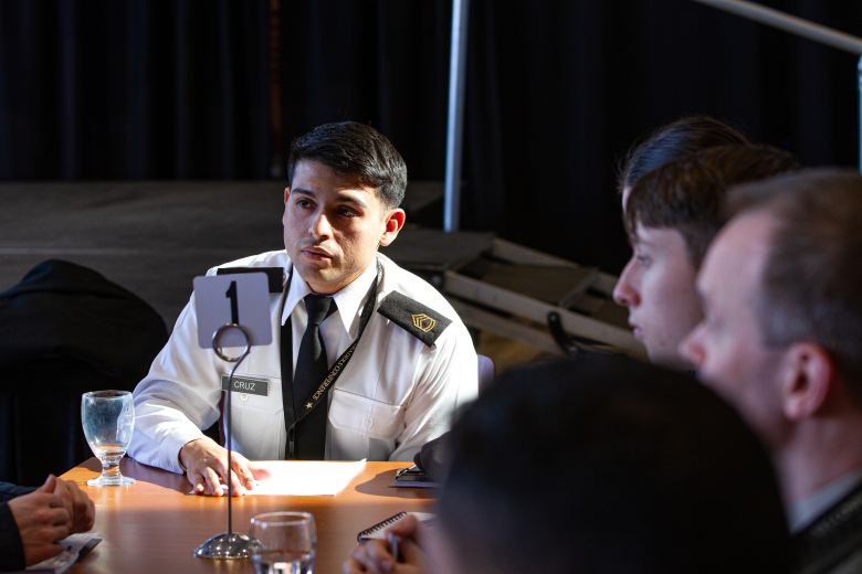 Chief Warrant Officer 3 Justin Helphenstine, the Cyber National Mission Forces tactical director, and other subject matter experts lent their knowledge to cadets and other service academy students during the Cyber Leadership Conference between Jan. 30-Feb. 1 at Eisenhower Hall. Sponsored by the USMA Class of 1970, the CLC offers cyber officers a productive annual leadership development experience. Additionally, the event brought together cadets and students from other service academies interested in the