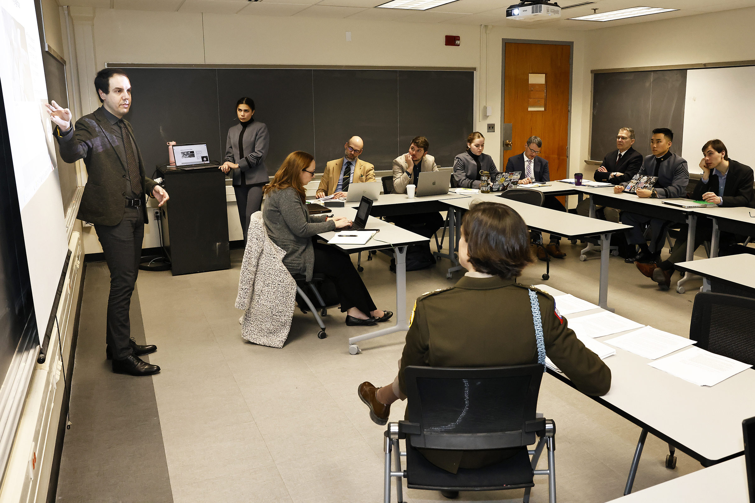 The Department of Social Sciences hosted its third annual International Security Seminar with the theme “States, Societies and Security in the 21st Century,” Feb. 7-8 at various locations at the U.S. Military Academy. The emphasis behind the event is to bring partners and allies together to West Point and discuss dealing with global rivals and deliberate on talking points during panel discussions.  (Photo by Eric S. Bartelt/USMA PAO)