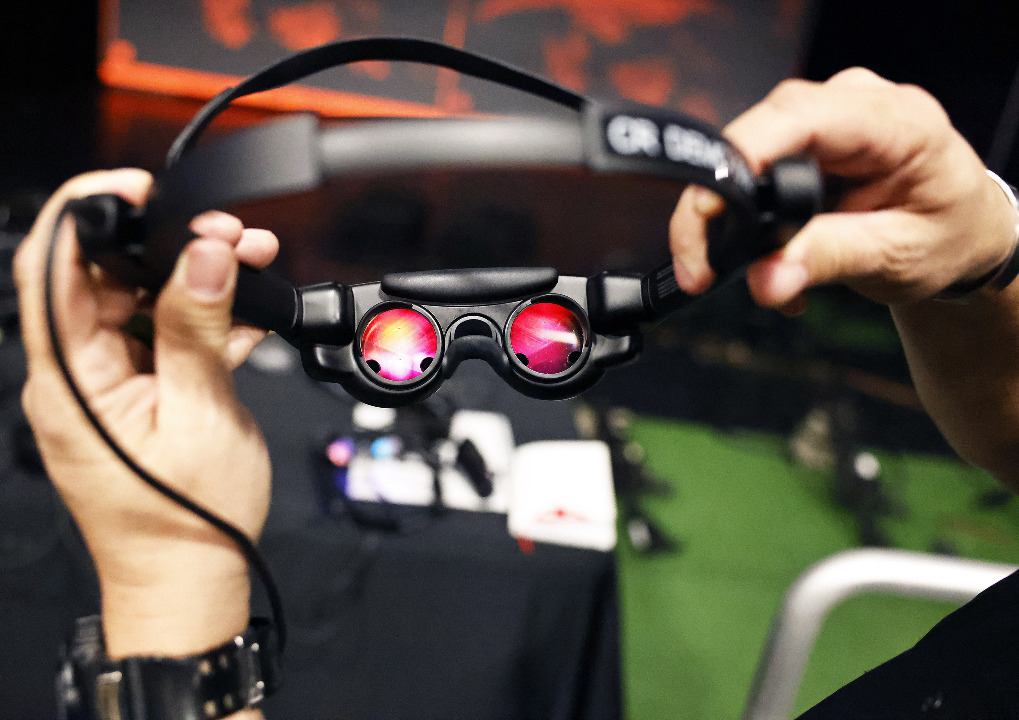 In experiencing Augmented Reality (AR), cadets and U.S. Military Academy staff took part in a technology demonstration with Magic Leap and EolianVR on Feb. 6 at the West Point Simulation Center. As the technology grows, cadets gain experience on potential applications of AR technology for training and education. Examples of AR software can be in the form of an AR sand table used for tactical planning with multiple users in the same AR environment.  (Photo by Eric S. Bartelt/USMA PAO)