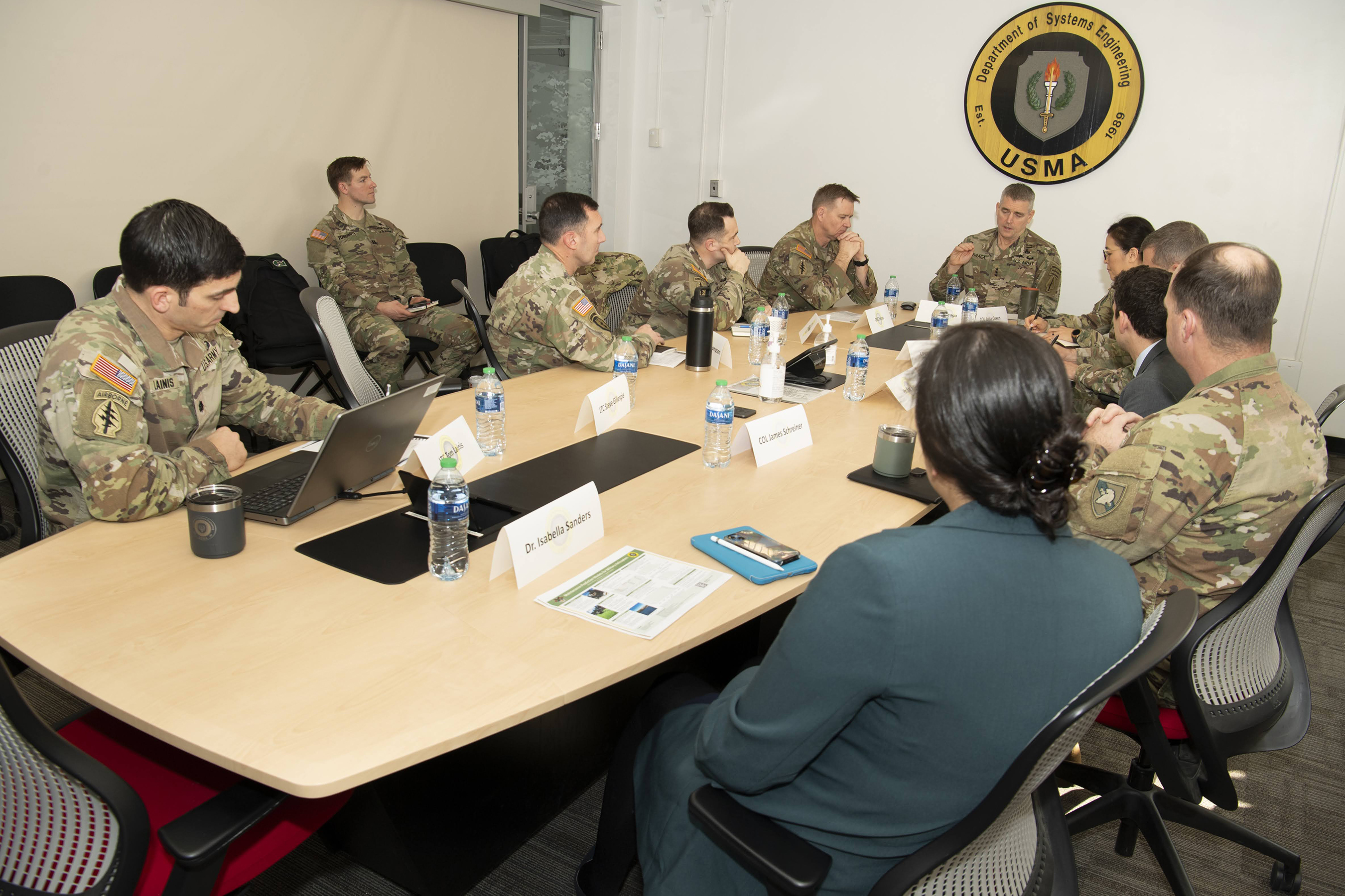 The U.S. Military Academy welcomed Lt. Gen. Braga (USMA Class of 1991) and Command Sgt. Maj. JoAnn Naumann, the Commanding General and Command Sgt. Maj. of the U.S. Army Special Operations Command (USASOC) at Fort Liberty, North Carolina. Both embarked on a collaborative journey from Feb. 7-9 at the U.S. Military Academy. Their visit, spanning various engagements with cadets, staff and faculty, underscored the essence of leadership, innovation and academic-practitioner collaboration. (Photo by Jorge Garcia/