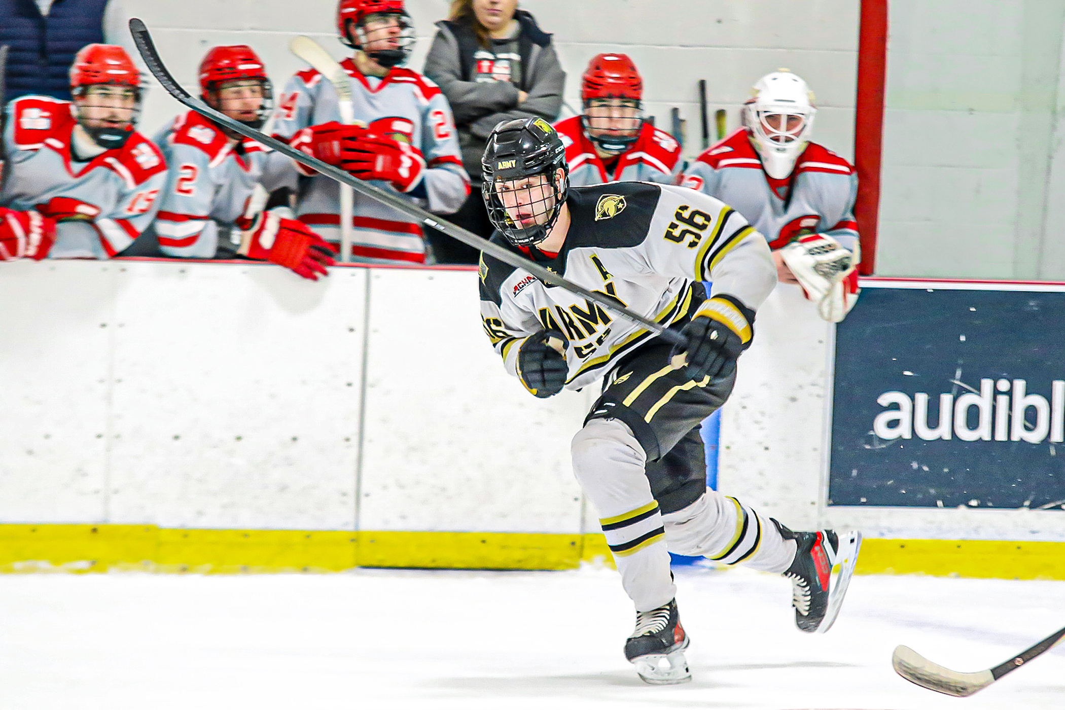 Sophomore defenseman Chris Tamer scored 2:20 into overtime to give the Army West Point Club Hockey team a 3-2 overtime triumph over Sacred Heart and its third consecutive Super East Collegiate Hockey League (SECHL) playoff championship on Feb. 11 in Little Falls, N.J. The victory completed a 2-0 weekend that began with a 7-1 rout of tournament host Montclair State on Feb. 10.  (Photo by Army West Point Club Hockey)  