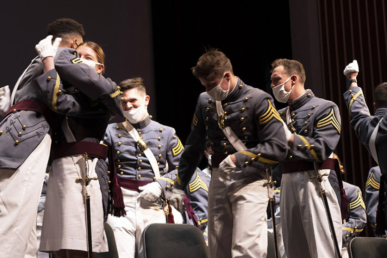 Thirty-five U.S. Military Academy cadets from the Class of 2021 graduated and received diplomas and their commission Dec. 17 at Eisenhower Hall. A handful of members of the USMA Class of 1971 were present to represent the 50-year affiliate class. The Dean of the Academic Board, Brig. Gen. Shane Reeves, handed out the diplomas to each graduate.   (Photos by Delancey Pryor III/PV and Christopher Hennen/USMA PAO)