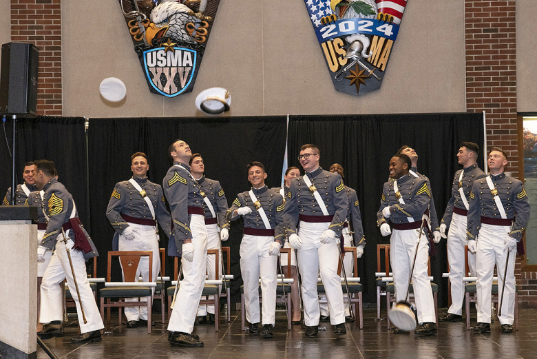 Fourteen members of the U.S. Military Academy Class of 2022 earned their diplomas and graduated Dec. 16 during the Graduation and Commissioning Ceremony at Crest Hall.    Photo by Kyle Osterhoudt/USMA PAO