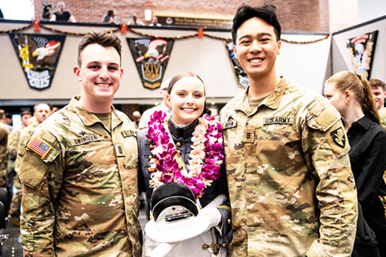 Fourteen members of the U.S. Military Academy Class of 2022 earned their diplomas and graduated Dec. 16 during the Graduation and Commissioning Ceremony at Crest Hall.    Photo by Elizabeth Woodruff/USMA PAO
