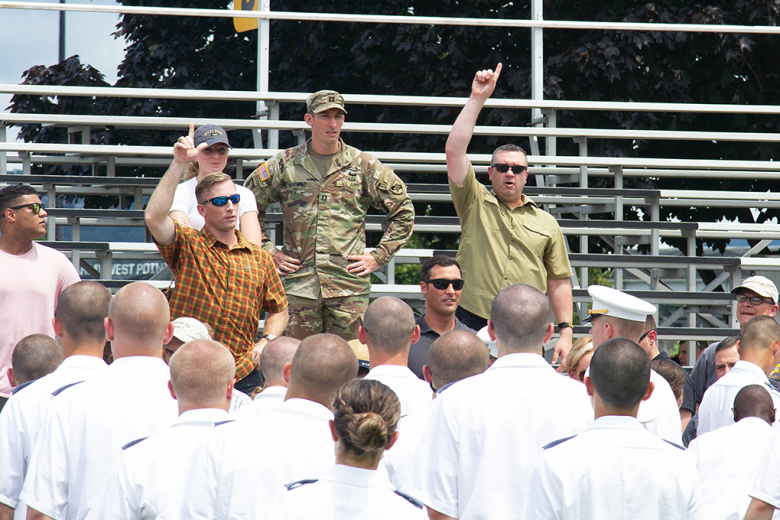 Approximately 1,225 new cadets enjoyed a day of rest and relaxation as staff, faculty, coaches and West Point community members gathered on The Plain to participate in the time-honored event, the New Cadet Visitation Day (Ice Cream Social), on Sunday at the U.S. Military Academy.