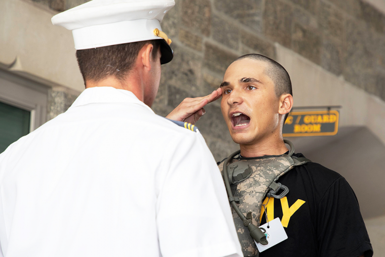 One of USMA’s most time-honored traditions, new cadets are required to report to the senior cadets, the cadets in the red sash, during R-Day to demonstrate fundamental military skills under pressure.