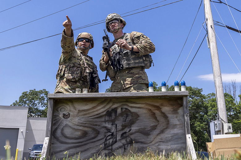 New cadets from the U.S. Military Academy Class of 2026 receive familiarization training with the M320 Grenade Launcher Module (GLM) during Cadet Basic Training July 21 at West Point. The M320 GLM is a versatile single-shot weapon. It can be employed as a standalone weapon or mounted onto another weapon, such as the M16 assault rifle and the M4 carbine. 	(Photo by Christopher Hennen/USMA PAO)