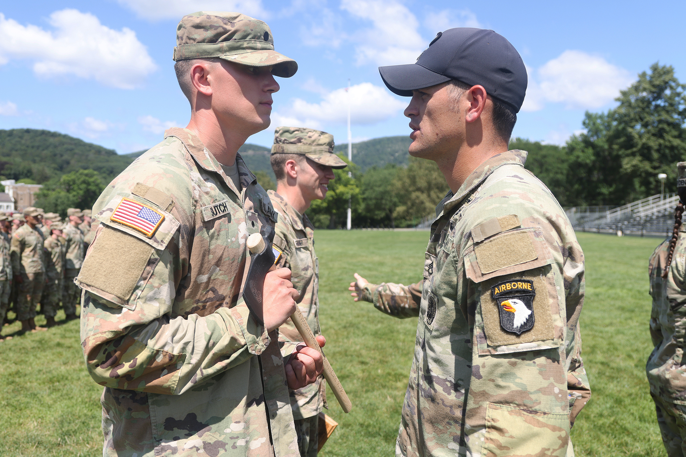 Cadets, ROTC cadets, Summer Task Force members and U.S. Military Academy staff and faculty participated in air assault training on South Dock at West Point. The trainee candidates are trained in air assault operations, sling-load operations and rappelling during the 10-day course. Upon graduation of the course, each Soldier will be able to perform skills required to make maximum use of helicopter assets in training and in combat to support their unit operations. Air assault school is one of the most physica