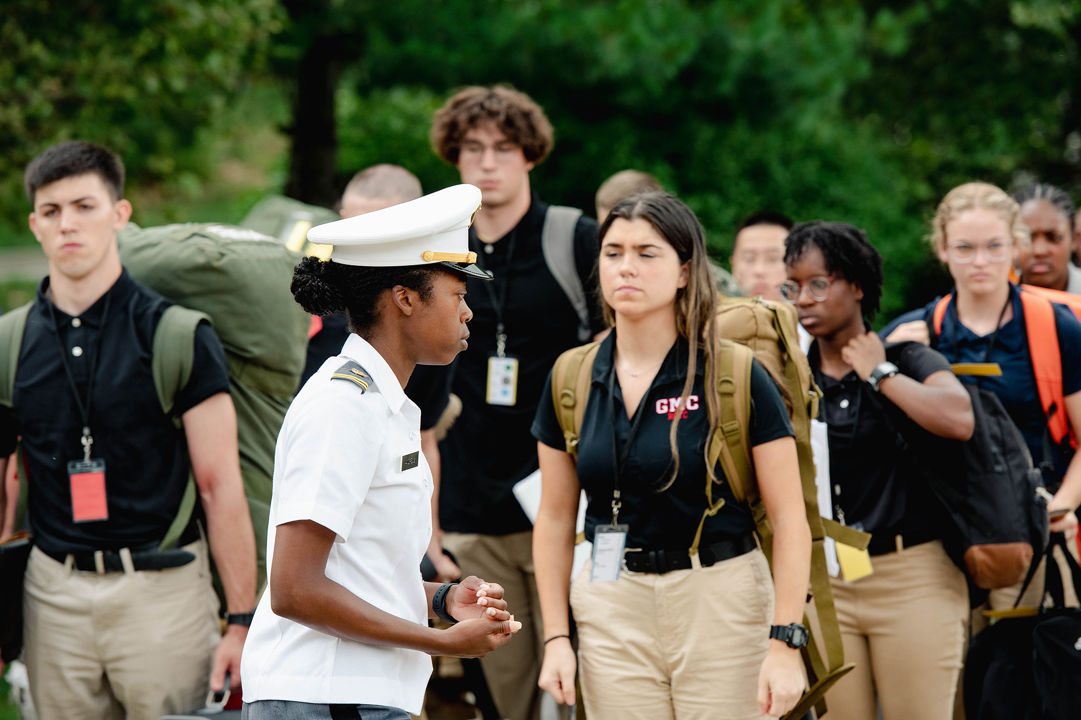 The U.S. Military Academy Preparatory School conducted Cadet Candidate Basic Training Reception Day on July 10 at USMAPS at West Point. Seventy-one cadet cadre will spend the next three weeks working with 237 cadet candidates on building their military skills before the academic year begins in August.      (Photo by Elizabeth Woodruff/USMA PAO)