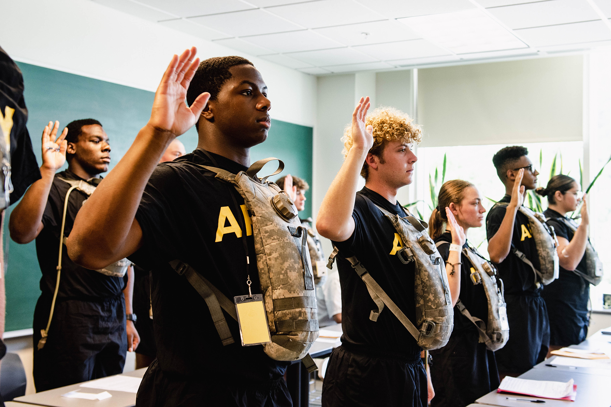 The U.S. Military Academy Preparatory School conducted Cadet Candidate Basic Training Reception Day on July 10 at USMAPS at West Point. Seventy-one cadet cadre will spend the next three weeks working with 237 cadet candidates on building their military skills before the academic year begins in August.      (Photo by Elizabeth Woodruff/USMA PAO)
