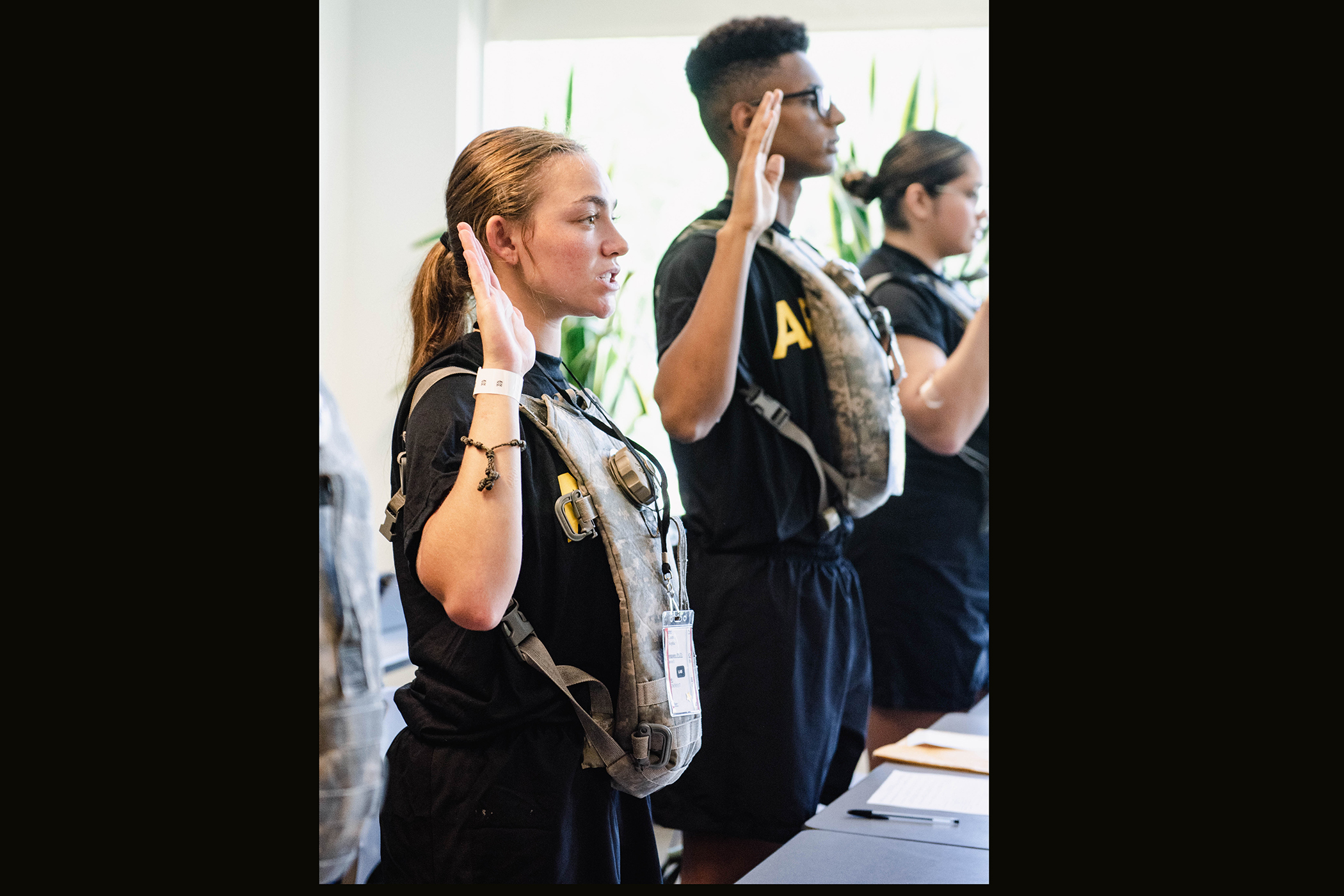 The U.S. Military Academy Preparatory School conducted Cadet Candidate Basic Training Reception Day on July 10 at USMAPS at West Point. Seventy-one cadet cadre will spend the next three weeks working with 237 cadet candidates on building their military skills before the academic year begins in August.      (Photo by Elizabeth Woodruff/USMA PAO)