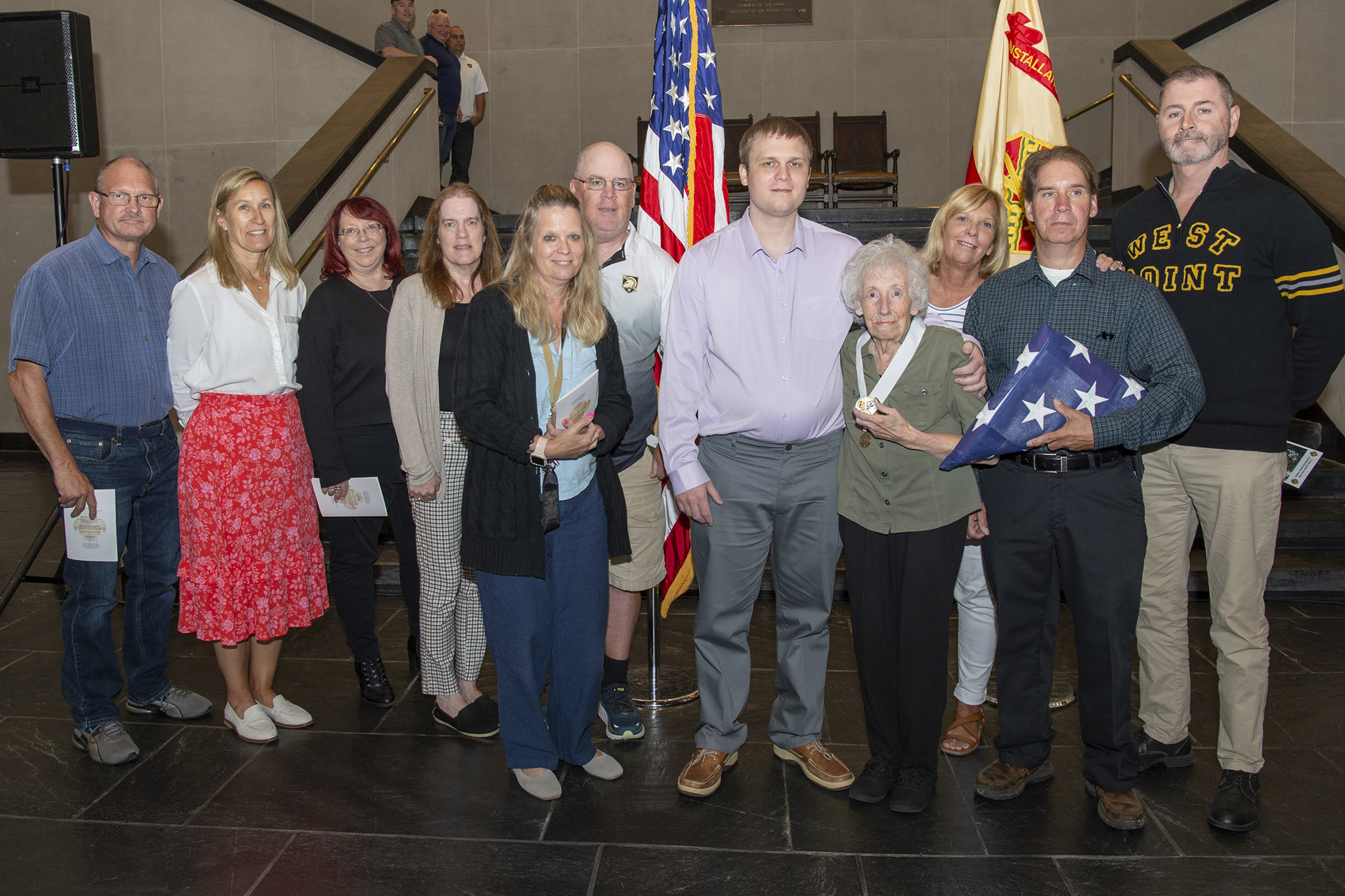 Department of Defense, Army civilians were presented awards and certificates in recognition of appreciation for their years of service and retirement during a ceremony June 15 at Crest Hall. Four West Point employees – James “Chickie” Ciccarelli, Beth N. Craig, Maureen Howard and John J. DeAngelis – were honored by U.S. Military Academy Garrison Commander, Col. Anthony J. Bianchi, during the ceremony.   (Photo by Kyle Osterhoudt/USMA PAO)