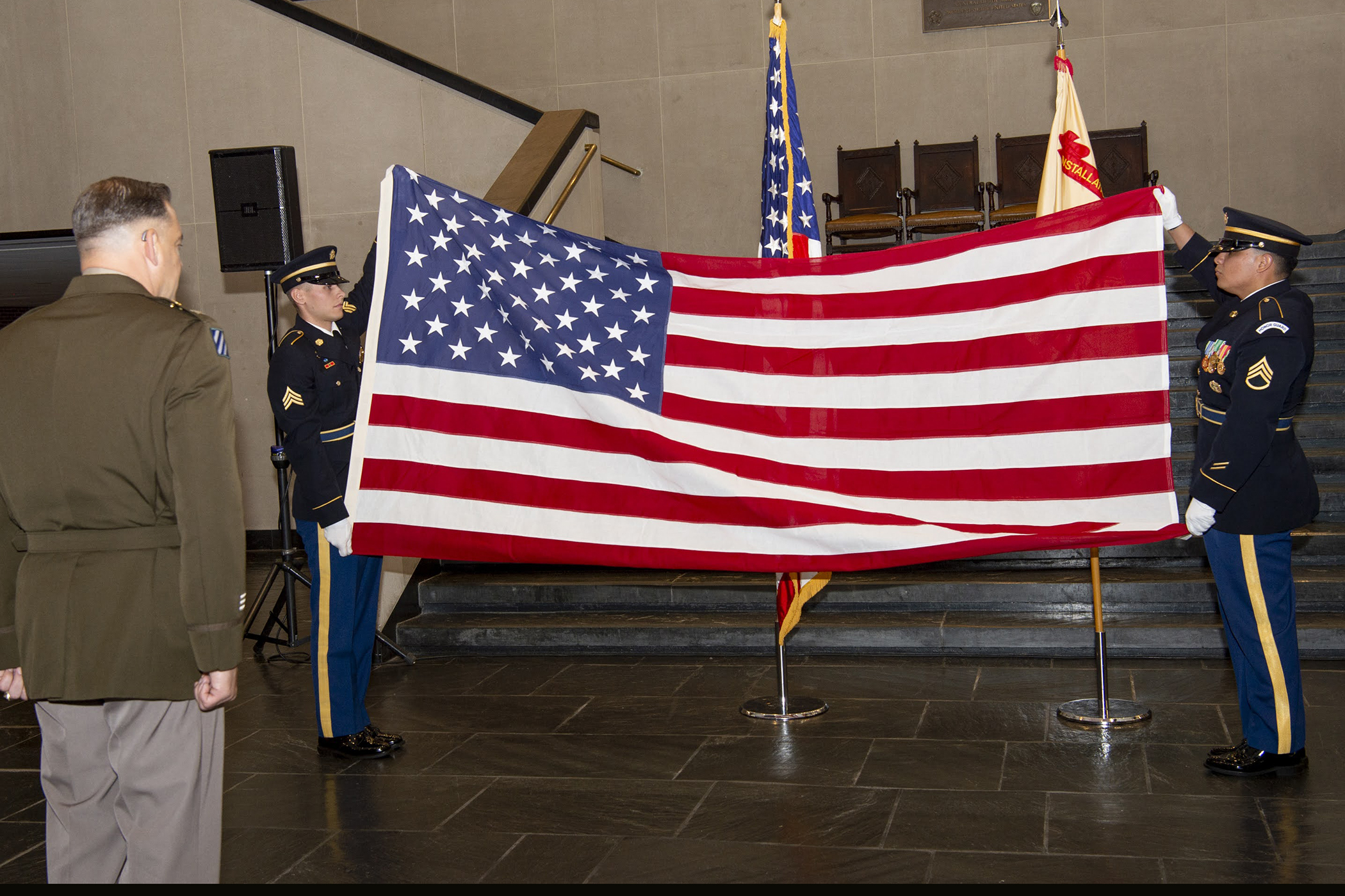 Department of Defense, Army civilians were presented awards and certificates in recognition of appreciation for their years of service and retirement during a ceremony June 15 at Crest Hall. Four West Point employees – James “Chickie” Ciccarelli, Beth N. Craig, Maureen Howard and John J. DeAngelis – were honored by U.S. Military Academy Garrison Commander, Col. Anthony J. Bianchi, during the ceremony.   (Photo by Kyle Osterhoudt/USMA PAO)