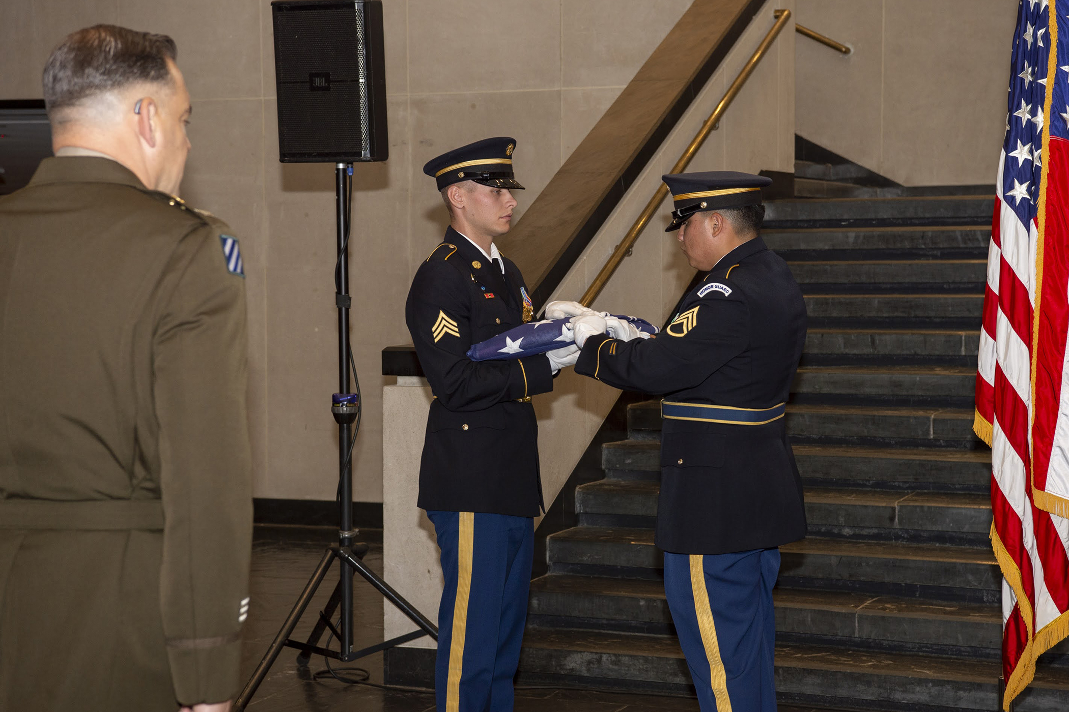 Department of Defense, Army civilians were presented awards and certificates in recognition of appreciation for their years of service and retirement during a ceremony June 15 at Crest Hall. Four West Point employees – James “Chickie” Ciccarelli, Beth N. Craig, Maureen Howard and John J. DeAngelis – were honored by U.S. Military Academy Garrison Commander, Col. Anthony J. Bianchi, during the ceremony.   (Photo by Kyle Osterhoudt/USMA PAO)