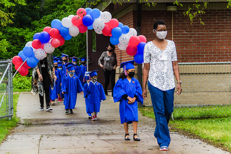 About 40 children from the West Point Strong Beginnings pre-kindergarten class graduated June 3 at the Stony Lonesome Child Development Center. It was a joyous day as friends and family congregated to watch the event, which was split into two graduation ceremonies. During the year, the young students learned how to recognize letters and numbers, write their name properly, and identify leaves from different tree species. They also had fun learning to make pillows out of old T-shirts using a sewing machine. 