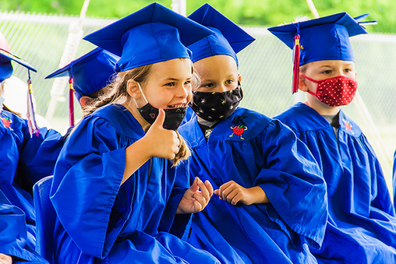 About 40 children from the West Point Strong Beginnings pre-kindergarten class graduated June 3 at the Stony Lonesome Child Development Center. It was a joyous day as friends and family congregated to watch the event, which was split into two graduation ceremonies. During the year, the young students learned how to recognize letters and numbers, write their name properly, and identify leaves from different tree species. They also had fun learning to make pillows out of old T-shirts using a sewing machine. 