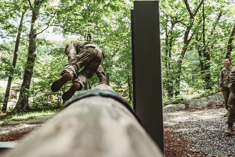 U.S. Military Academy Class of 2025 cadets build their confidence as they tackled the obstacles at the Marne Obstacle Course during Cadet Field Training June 3 at Camp Buckner. 	       (Photos by 2nd Lt. Ellington Ward)