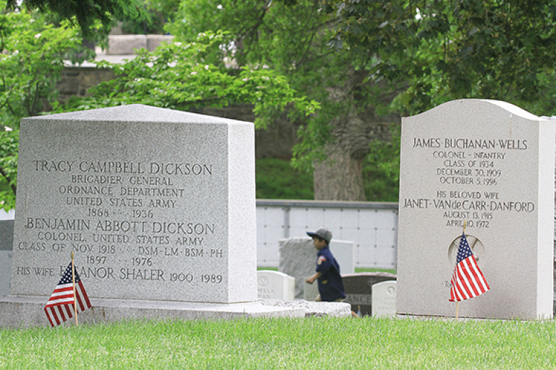Members of the Boy Scouts of America and Girl Scouts of America planted flags at each headstone in the West Point Cemetery May 26 to honor those who served and those who died in service to the United States. The honor was done prior to Memorial Day, which honors service members who made the ultimate sacrifice to the nation.  												                                  Photos by Jorge Garcia/PV