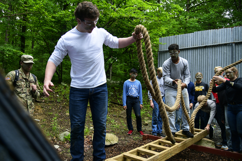 Between May 28-June 10, the West Point Summer Leaders Experience provided rising high school seniors with two, weeklong immersions into the academic, military and social life of a cadet. At SLE, the candidates explored West Point from all angles, including its high-tech educational facilities (bottom left), team-building athletic activities, realistic military training (bottom right and left) and formations (above). SLE launched the U.S. Military Academyʼs Class of 2027 admissions cycle. More than 5,260