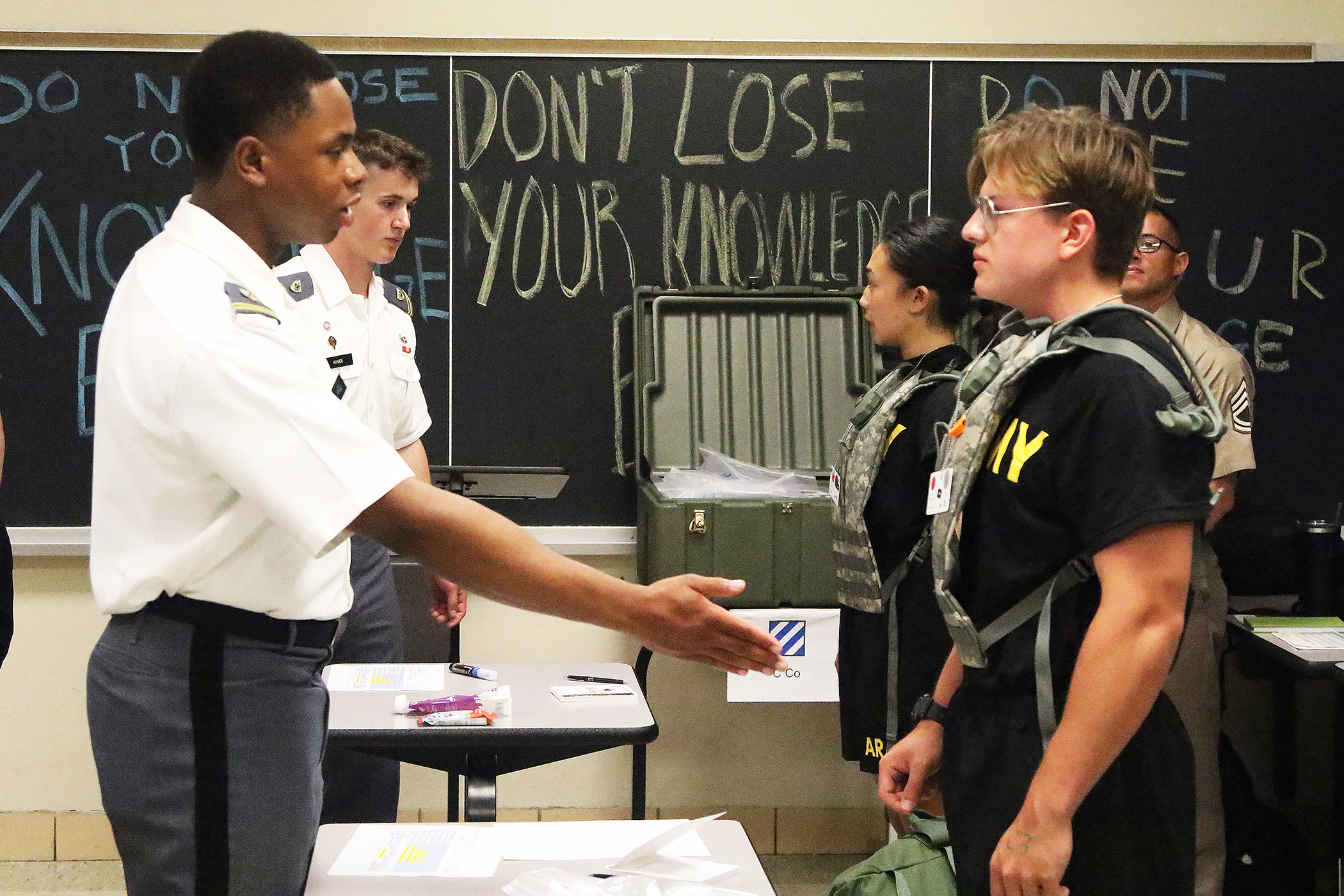 More than 1,250 new cadets streamed through the gates of West Point on June 26 for Reception Day to begin their 47-month journey to become members of the Long Gray Line and strive toward becoming commissioned officers. For them to reach that goal, the new cadets are led by 277 cadet cadre from the Classes of 2024 and 2025.  (Photo by Eric S. Bartelt/PV)