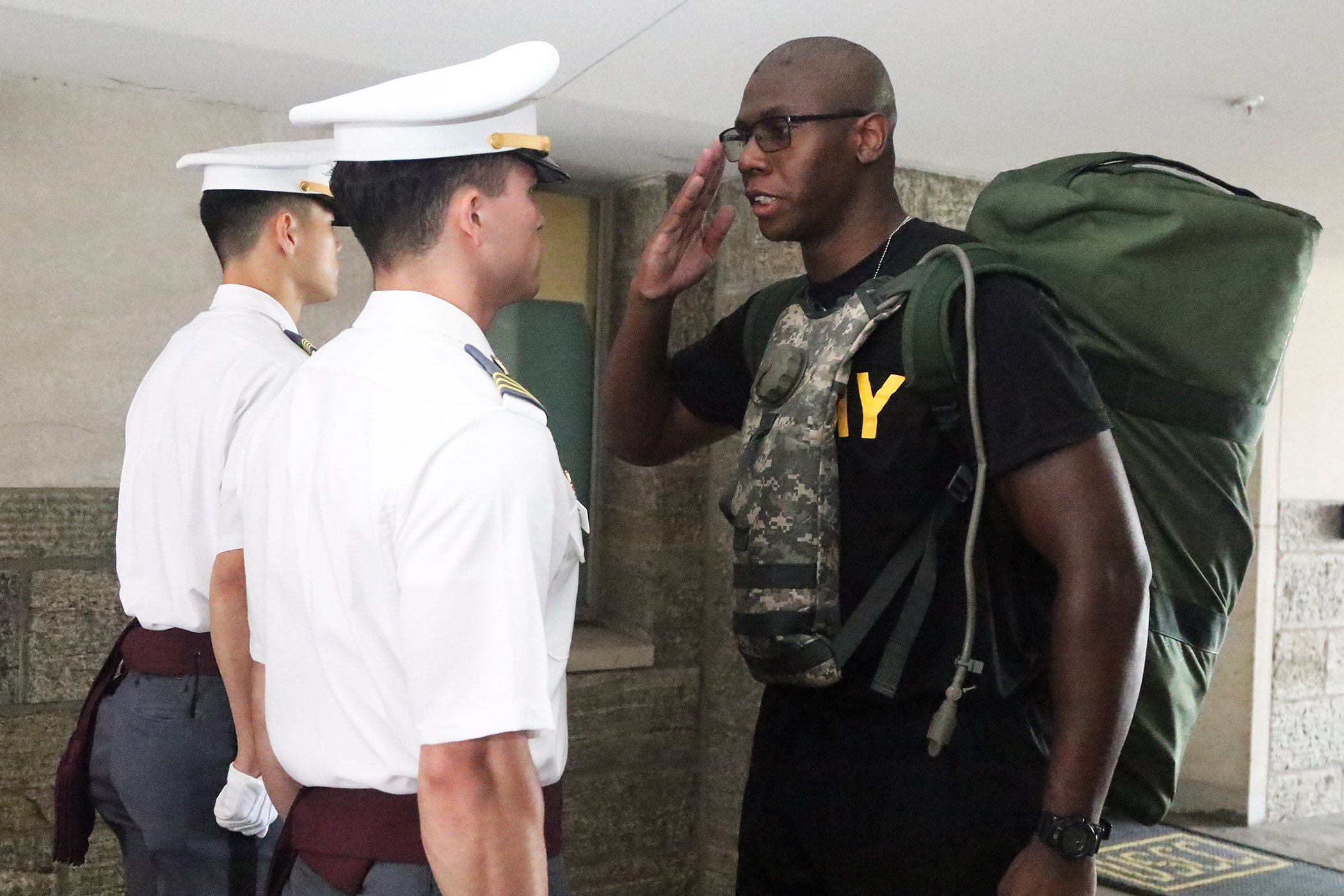 More than 1,250 new cadets streamed through the gates of West Point on June 26 for Reception Day to begin their 47-month journey to become members of the Long Gray Line and strive toward becoming commissioned officers. For them to reach that goal, the new cadets are led by 277 cadet cadre from the Classes of 2024 and 2025.  (Photo by Eric S. Bartelt/PV)