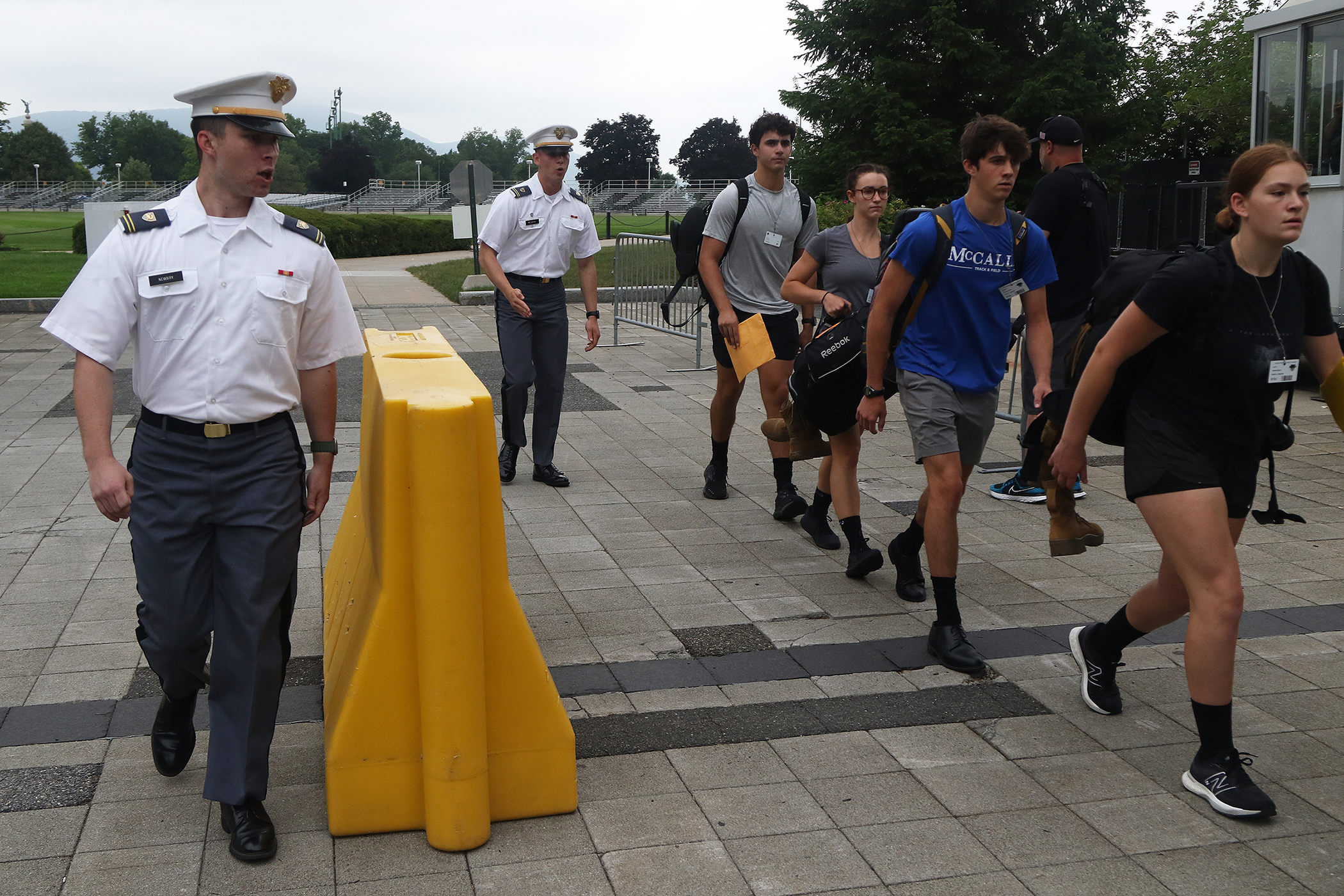 More than 1,250 new cadets streamed through the gates of West Point on June 26 for Reception Day to begin their 47-month journey to become members of the Long Gray Line and strive toward becoming commissioned officers. For them to reach that goal, the new cadets are led by 277 cadet cadre from the Classes of 2024 and 2025.  (Photo by Eric S. Bartelt/PV)