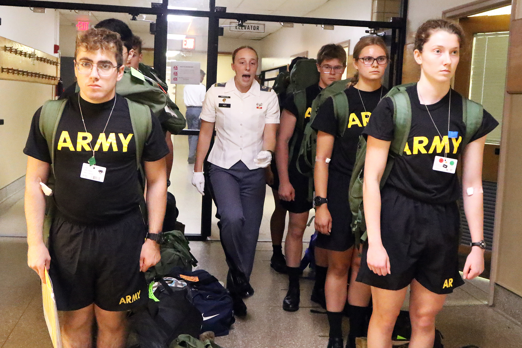 More than 1,250 new cadets streamed through the gates of West Point on June 26 for Reception Day to begin their 47-month journey to become members of the Long Gray Line and strive toward becoming commissioned officers. For them to reach that goal, the new cadets are led by 277 cadet cadre from the Classes of 2024 and 2025.  (Photo by Eric S. Bartelt/PV)