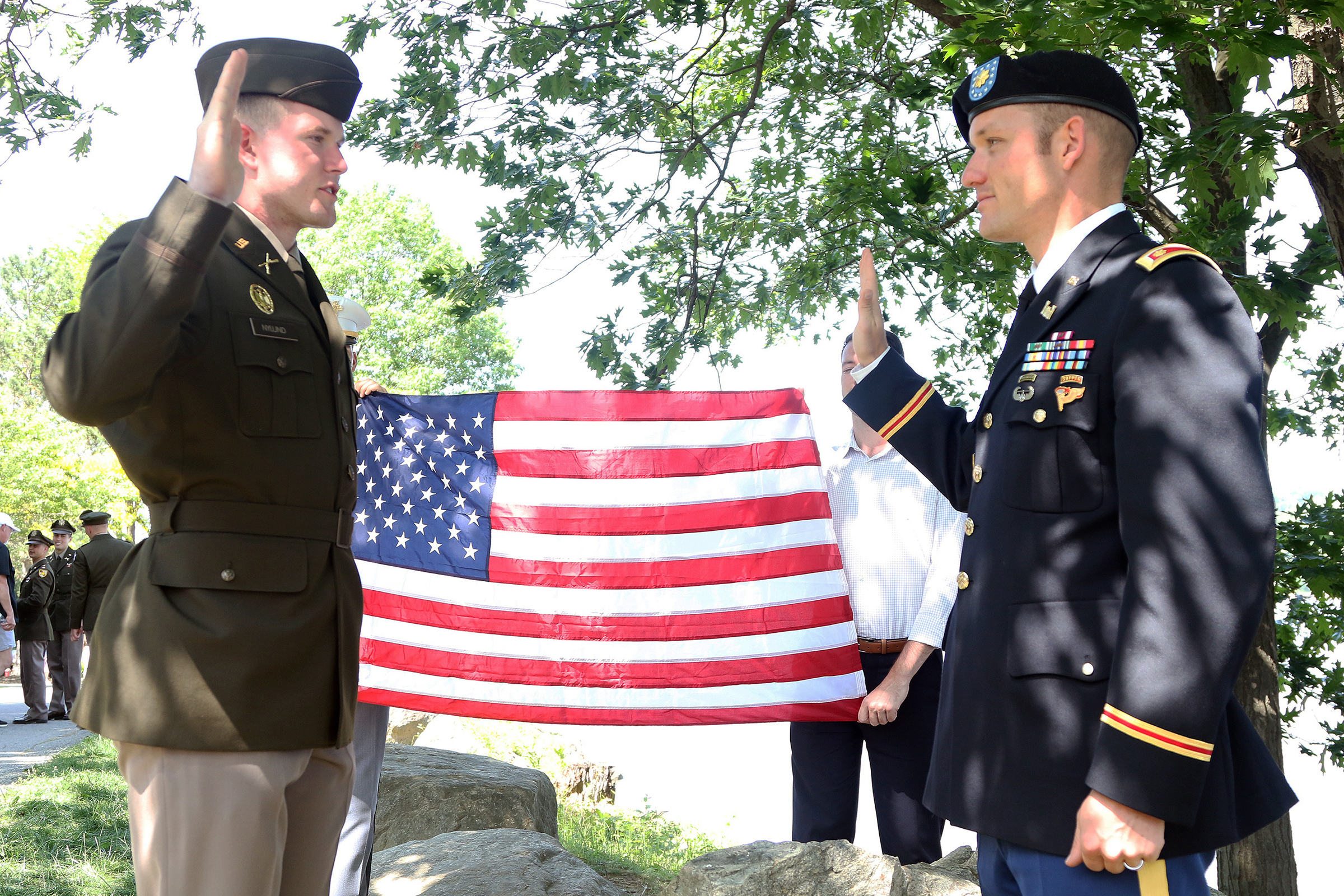 Before they received their diplomas, tossed their hats into the air at Michie Stadium and pinned their gold bars as commissioned second lieutenants on May 27, U.S. Military Academy Class of 2023 Cadets Mark Nylund and Cade Cunningham teamed up to compete in the daunting 16th annual Lt. Gen. Robert B. Flowers Best Sapper Competition from April 21-24 at Fort Leonard Wood, Missouri. Nylund and Cunningham finished third overall against 49 other two-man teams of veteran enlisted and officer participants at the c