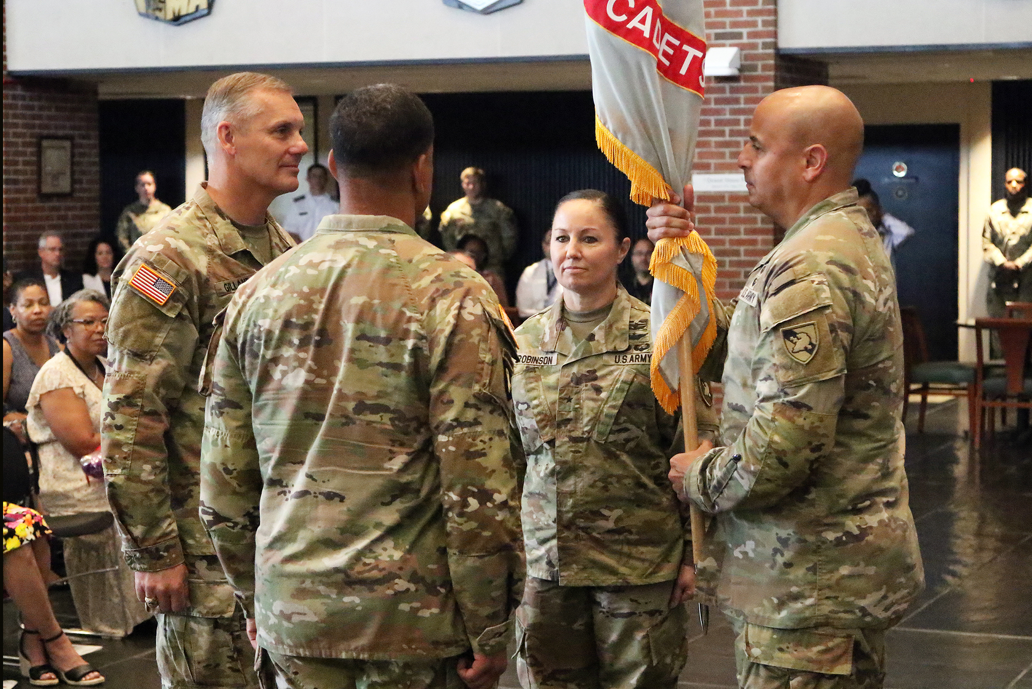 Brig. Gen. Lori L. Robinson assumed command as the 80th Commandant of Cadets at the U.S. Military Academy during the U.S. Corps of Cadets Change of Command Ceremony June 20 in Crest Hall.    (Photo by Eric S. Bartelt/PV)