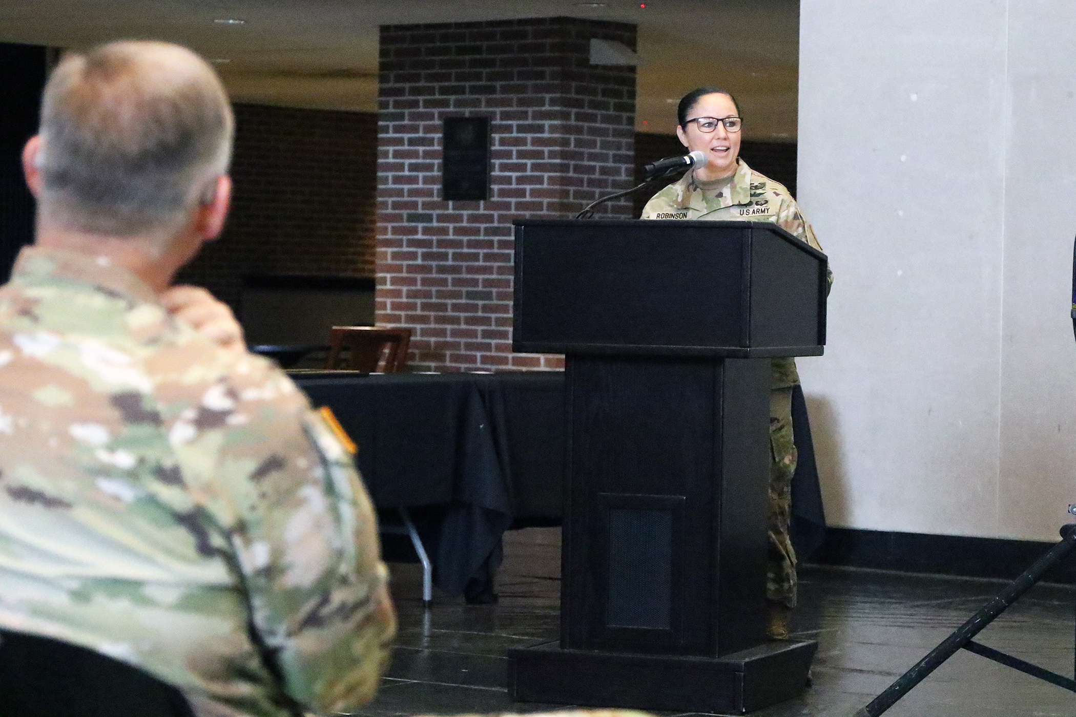 Brig. Gen. Lori L. Robinson assumed command as the 80th Commandant of Cadets at the U.S. Military Academy during the U.S. Corps of Cadets Change of Command Ceremony June 20 in Crest Hall.    (Photo by Eric S. Bartelt/PV)