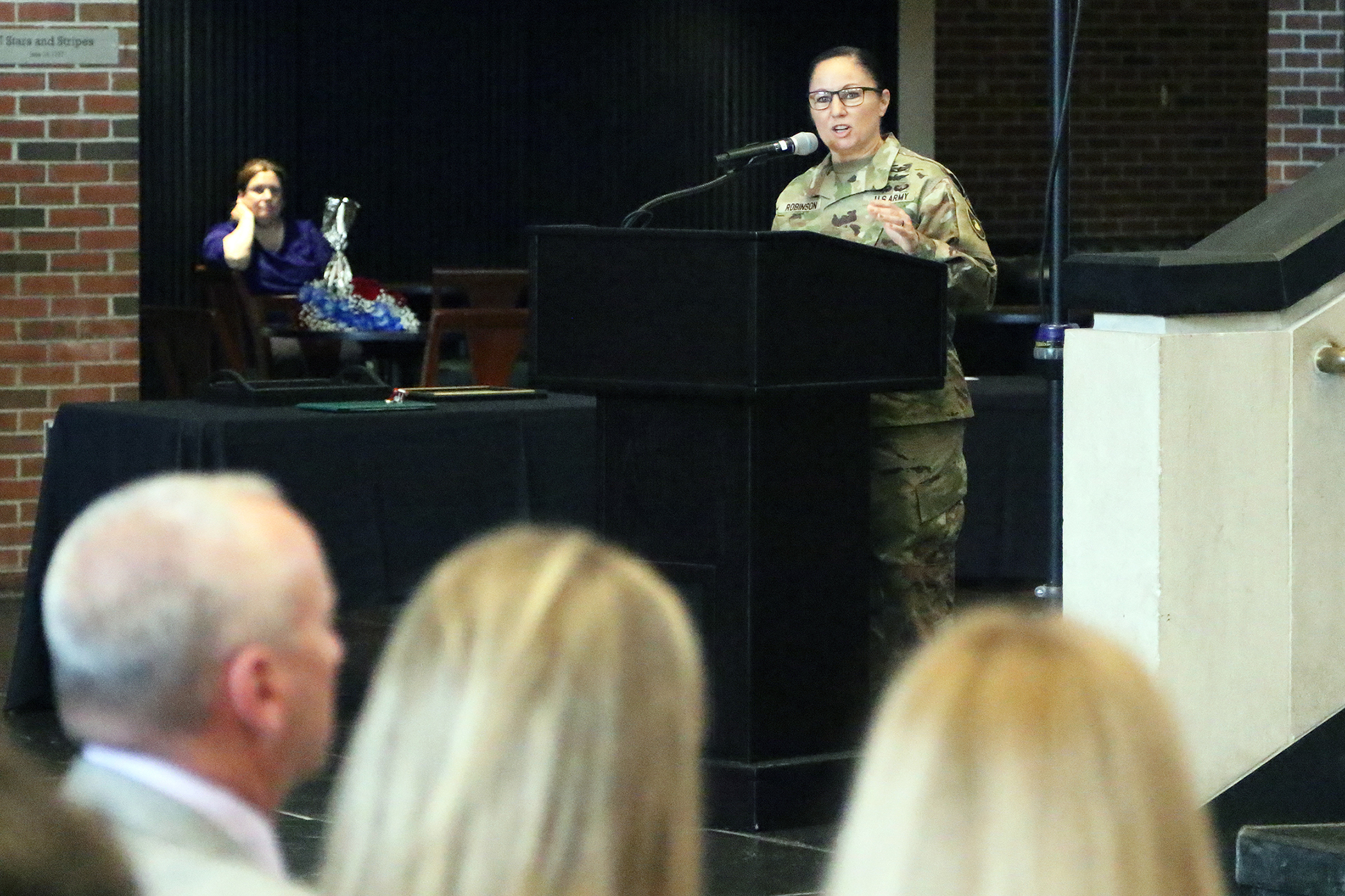 Brig. Gen. Lori L. Robinson assumed command as the 80th Commandant of Cadets at the U.S. Military Academy during the U.S. Corps of Cadets Change of Command Ceremony June 20 in Crest Hall.    (Photo by Eric S. Bartelt/PV)