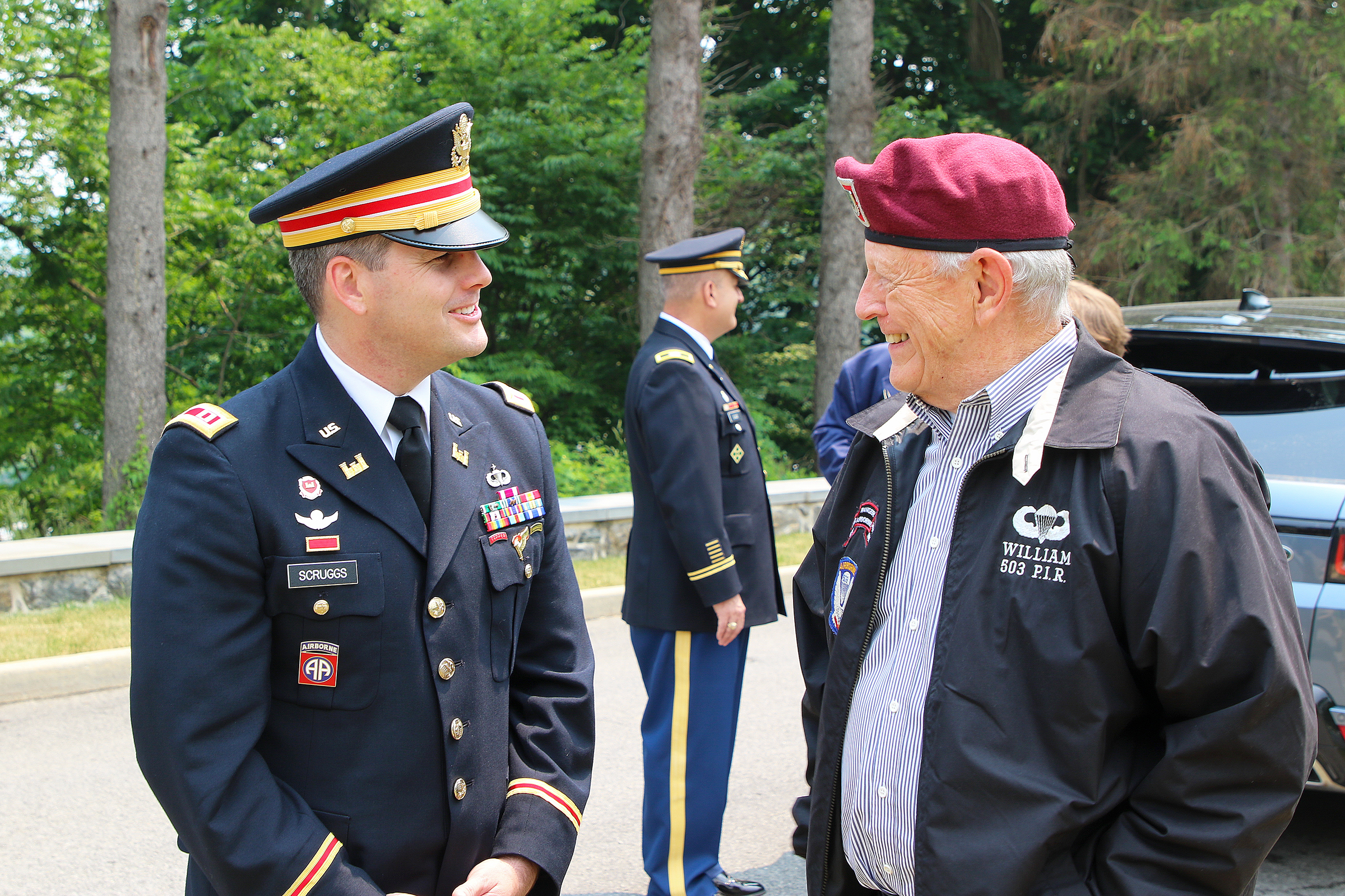 The U.S. Military Academy hosted the Greater Hartford Chapter of the 82nd Airborne Division Association to honor Lt. Gen. James “Jumpin’ Jim” Gavin on the 79th anniversary of the D-Day invasion June 6 at the West Point Cemetery.   The ceremony included dozens of paratroopers from the 2nd Battalion, 504th Parachute Infantry Regiment who are stationed at Fort Liberty, North Carolina, who are currently the task force supporting West Point’s Cadet Summer Training. The 82nd Abn. Div. Task Force command team led 