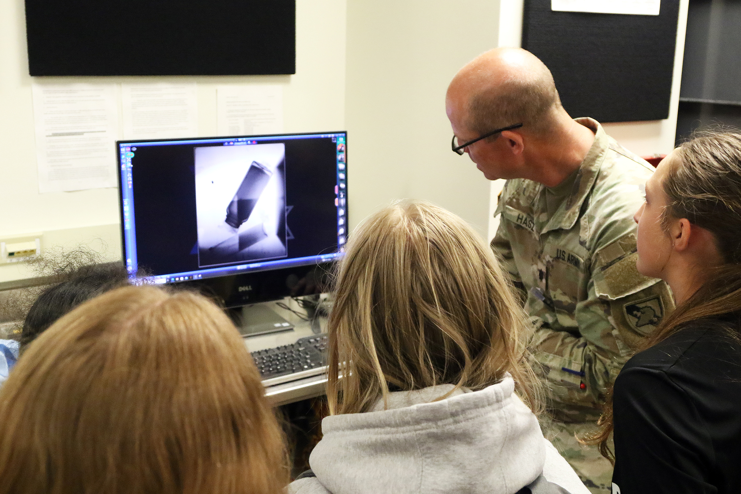 Approximately 50 fifth graders from the West Point Elementary School took a field trip to Bartlett Hall May 31 to experience a science adventure with professors and instructors from the Chemistry and Life Sciences and Physics and Nuclear Engineering Departments.   (Photo by Eric S. Bartelt/PV)