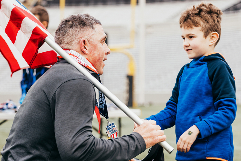 A few hundred runners and ruck marchers competed in the sixth annual Fallen Comrades Half Marathon, hosted by the Army West Point marathon team, Sunday at West Point. The event commemorates graduates who have passed since 2001 during the Global War on Terrorism (bottom center photo). The top runners and ruck marchers of the day were first-place overall and male runner, Class of 2023 Cadet Zack Gould (above photo), who finished in 1:17:10 (5:53 min/mile), and the first-place female runner, Madison Armonda,