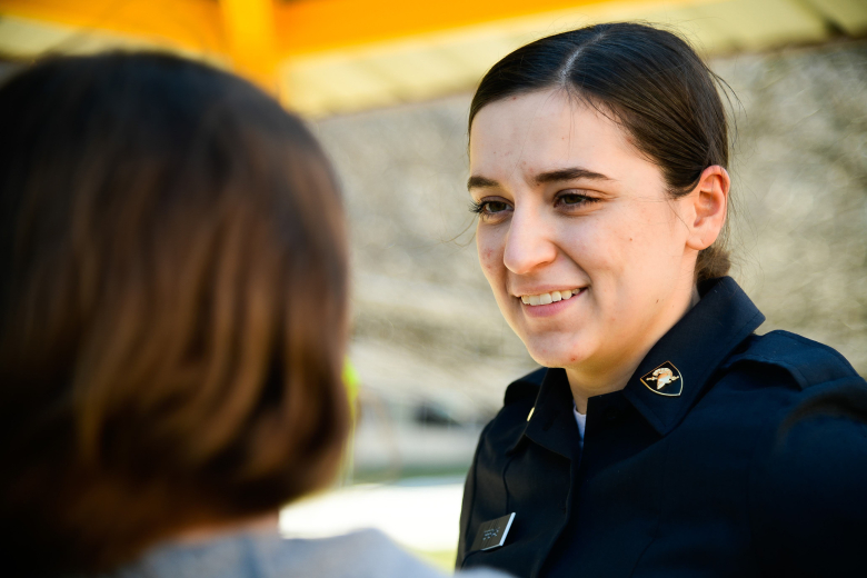 Members of the West Point Big Brothers Big Sisters Club visited the Highland Falls Intermediate School (HFIS) on March 21, in Highland Falls, N.Y. Cadets meet with HFIS students once a week for about an hour to either play at the playground or do mentorship activities like developing goals and character development. For more information on Big Brothers Big Sisters of America program, visit www.bbs.org.    (Photo by Sgt. 1st Class Luisito Brooks/USMA PAO)  
