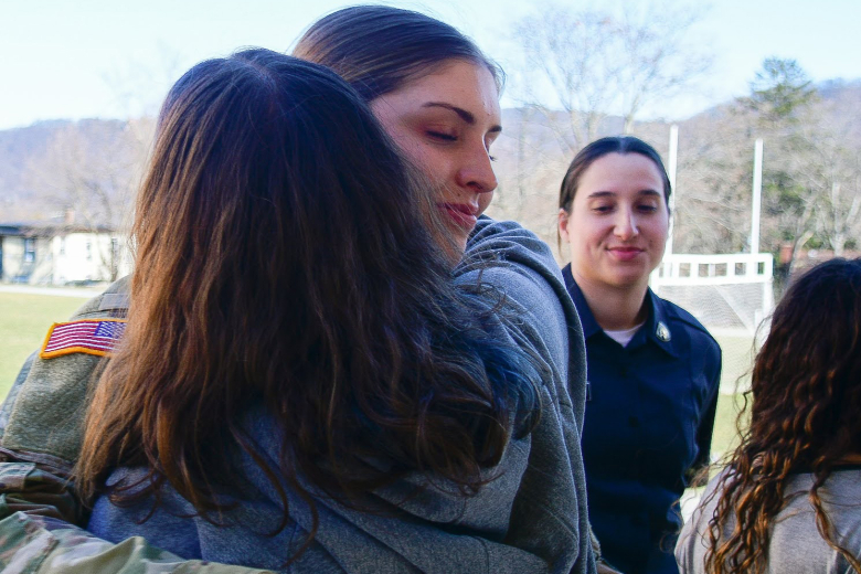 Members of the West Point Big Brothers Big Sisters Club visited the Highland Falls Intermediate School (HFIS) on March 21, in Highland Falls, N.Y. Cadets meet with HFIS students once a week for about an hour to either play at the playground or do mentorship activities like developing goals and character development. For more information on Big Brothers Big Sisters of America program, visit www.bbs.org.    (Photo by Sgt. 1st Class Luisito Brooks/USMA PAO)  