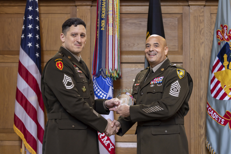 Twenty-three noncommissioned officers graduated from the eighth cohort of the Benavidez Leader Development Program (BLDP) during a ceremony Feb. 24 in the Thayer Award Room at West Point. The class’s graduates were assembled from several West Point organizations to include the West Point staff, Brigade Tactical Department (BTD/U.S. Corps of Cadets), West Point Band, USMA Public Affairs, West Point Military Police, the USMA Preparatory School and other organizations outside of the academy to include to U.S. 