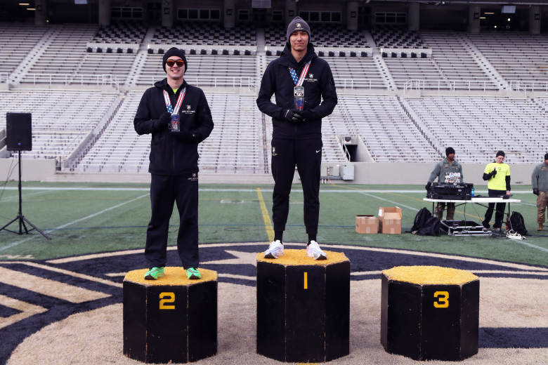 The Army West Point Marathon Team hosted the seventh annual Fallen Comrades Half Marathon March 19 at the U.S. Military Academy. This year, 638 participants braved brisk sub-32-degree weather to partake in a one-mile Kids Fun Run in addition to the 13.1-mile run and ruck march throughout the West Point post starting and finishing at Michie Stadium. The race is dedicated to those members of the Long Gray Line who served during war and paid the ultimate sacrifice. The team celebrates their memory with a
