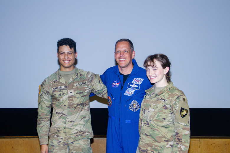 NASA Astronaut Bob Hines spoke about his career, the importance of staying true to one’s goals and what it means to serve as a pilot and astronaut to an audience of over 900 cadets at Thayer Hall during his evening lecture hosted by the Department of Physics and Nuclear Engineering on Feb. 22 at the U.S. Military Academy.    (Photo by Jorge Garcia/PV)