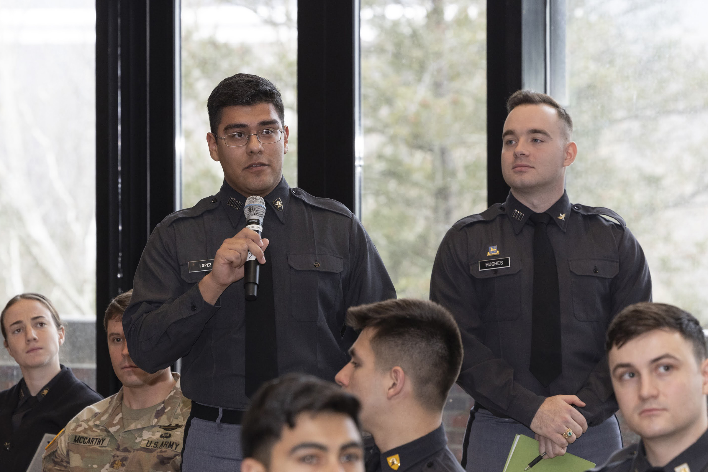 More than 100 cadets participated in the Student Workshop on Civil-Military Operations (CMO) on March 4 at the Riverside Cafe at Eisenhower Hall. The workshop was created as a venue for student development and learning within the realm of CMO. It is an opportunity yo bring together leading scholars and practitioners on the topics of CMO to debate and discuss recent developments that will contribute to the cadets expansive learning experience before becoming leaders of character. The workshop, sponsored by t