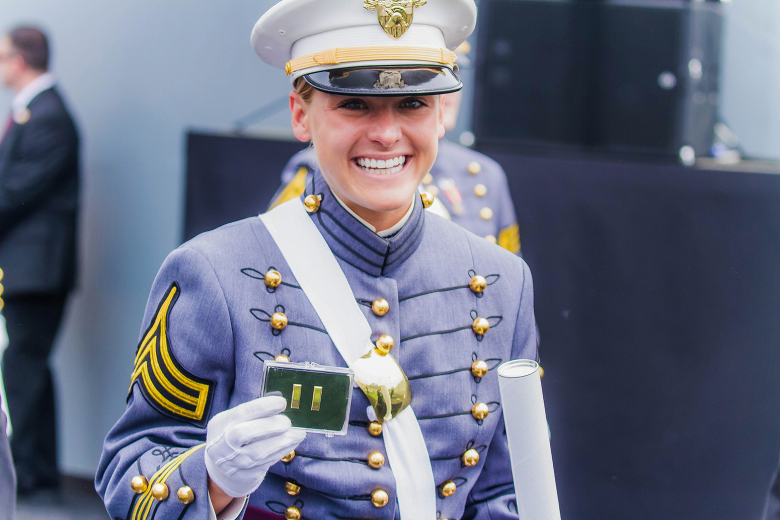 The U.S. Military Academy at West Point held its graduation and commissioning ceremony for the Class of 2021 Saturday at Michie Stadium. This year, 996 cadets graduated, including the Class of 2021 cadet and new second lary Academy at West Point held its graduation and commissioning ceremony for the Class of 2021 Saturday at Michie Stadium. This year, 996 cadets graduated, including the Class of 2021 cadet and new second lieutenant who showed off her new lieutenants bars after receiving them. 