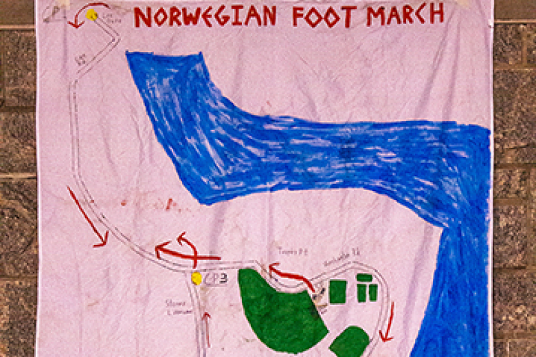 The Norwegian Foot March, also known as Marsjmerket, is an armed forces earned skill badge earned after completing an 18.6-mile foot march while carrying a 25-pound rucksack in under 4.5 hours.